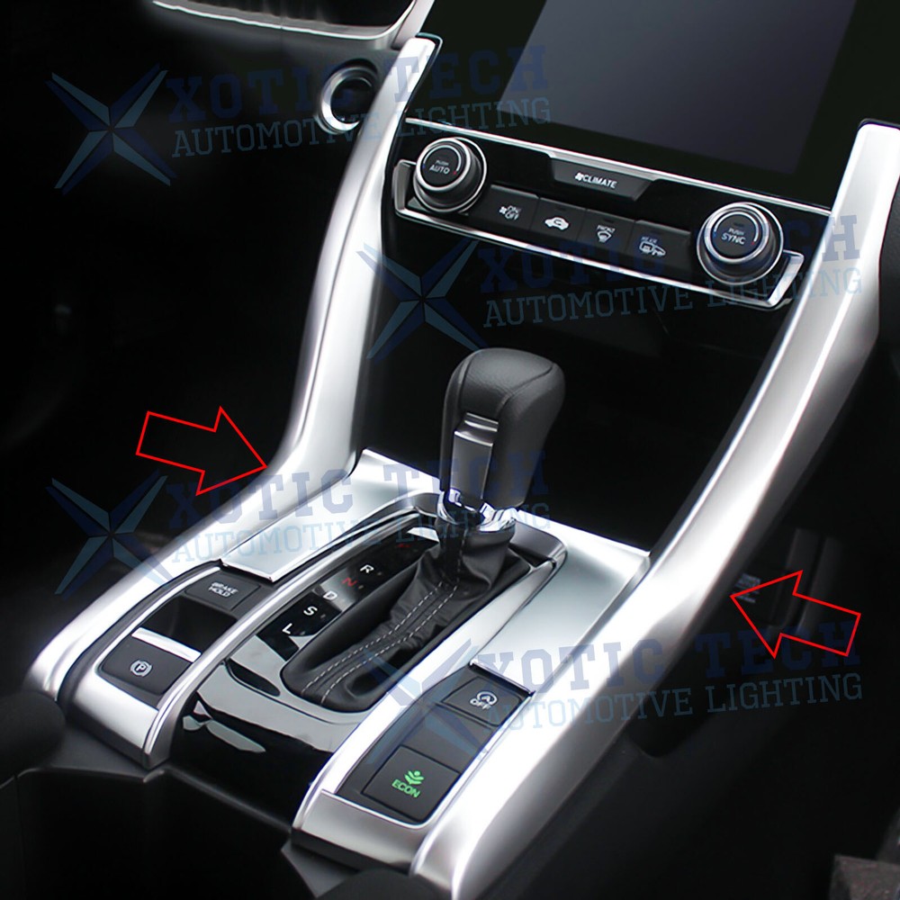 Silver Interior Gear Shift Box Side Panel Cover Trim For Honda Civic 16-2021