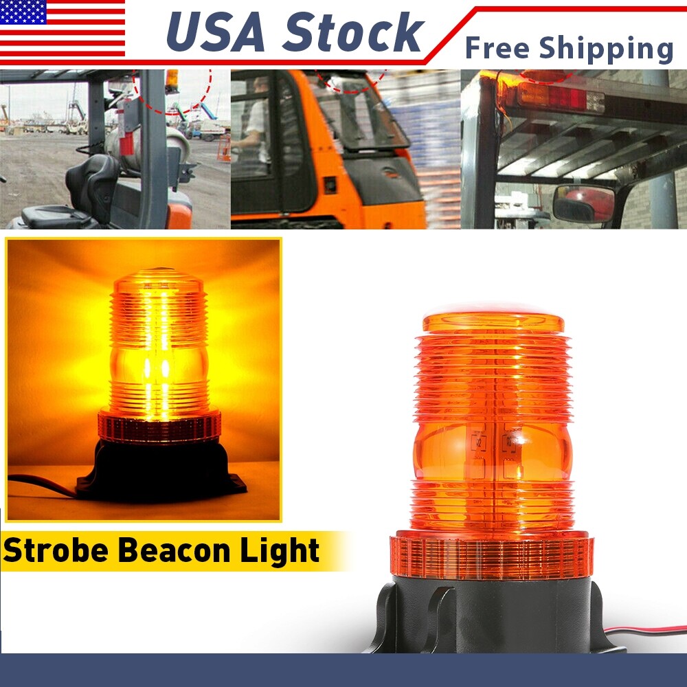 Amber LED Strobe Beacon Light Rooftop Rotating Emergency Warning Forklift T