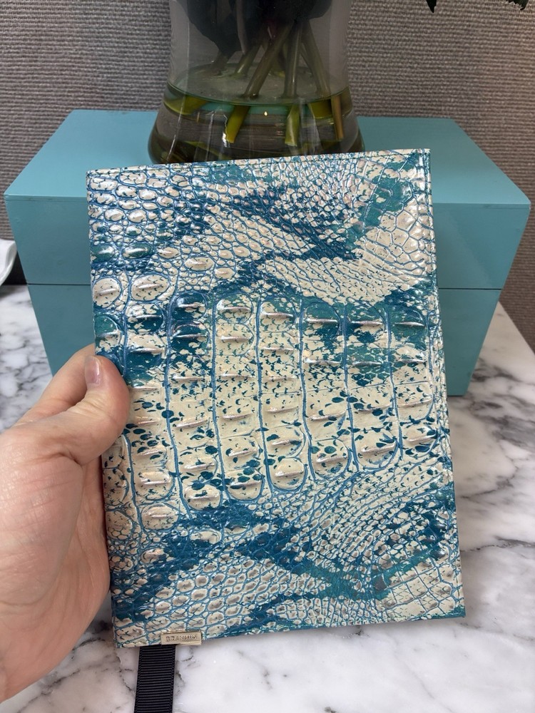 Brahmin Teal Green Assorted Croc Embossed Leather Journal Notebook - NWT