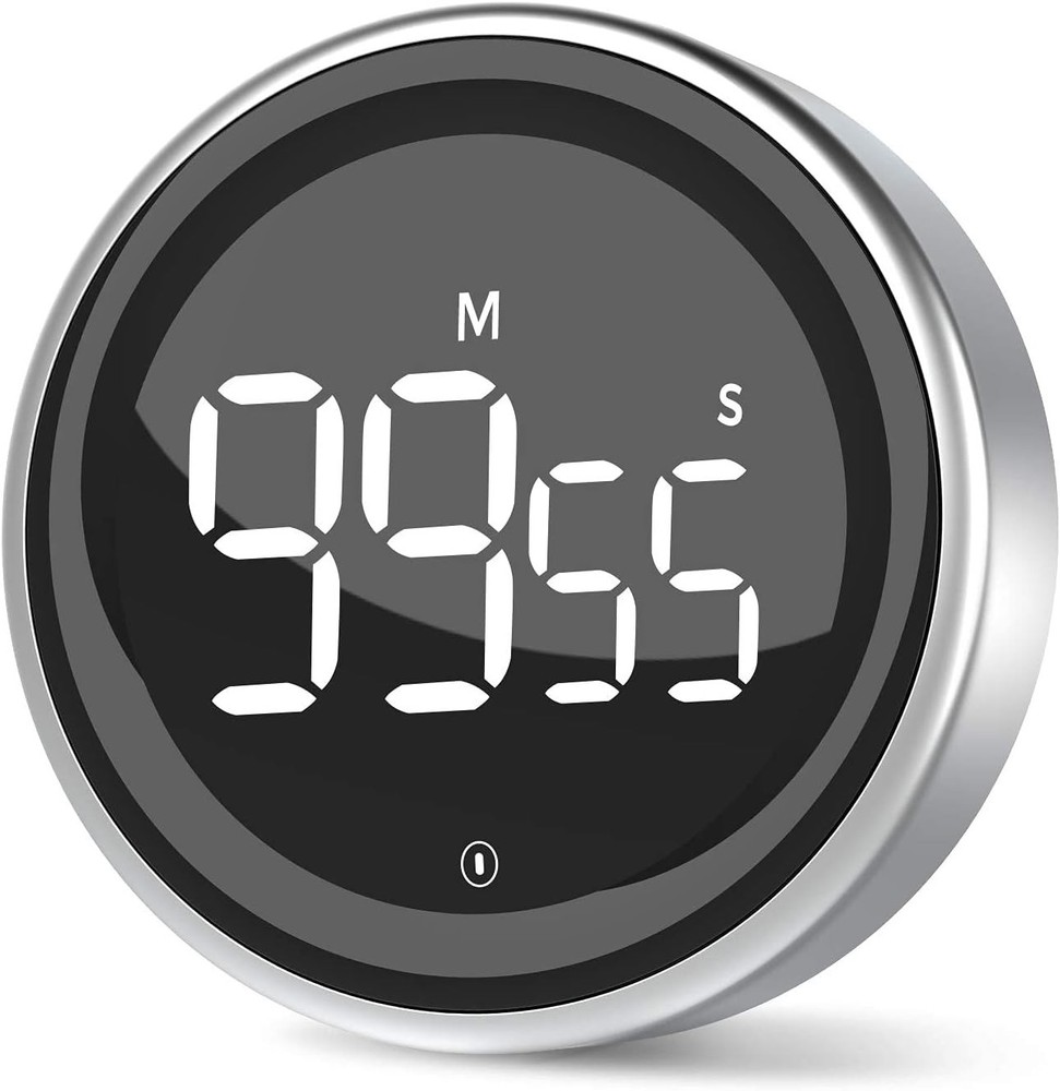 Easy-Twist Kitchen Timer with High/Low Alarm & Magnetic Back for Versatile Use