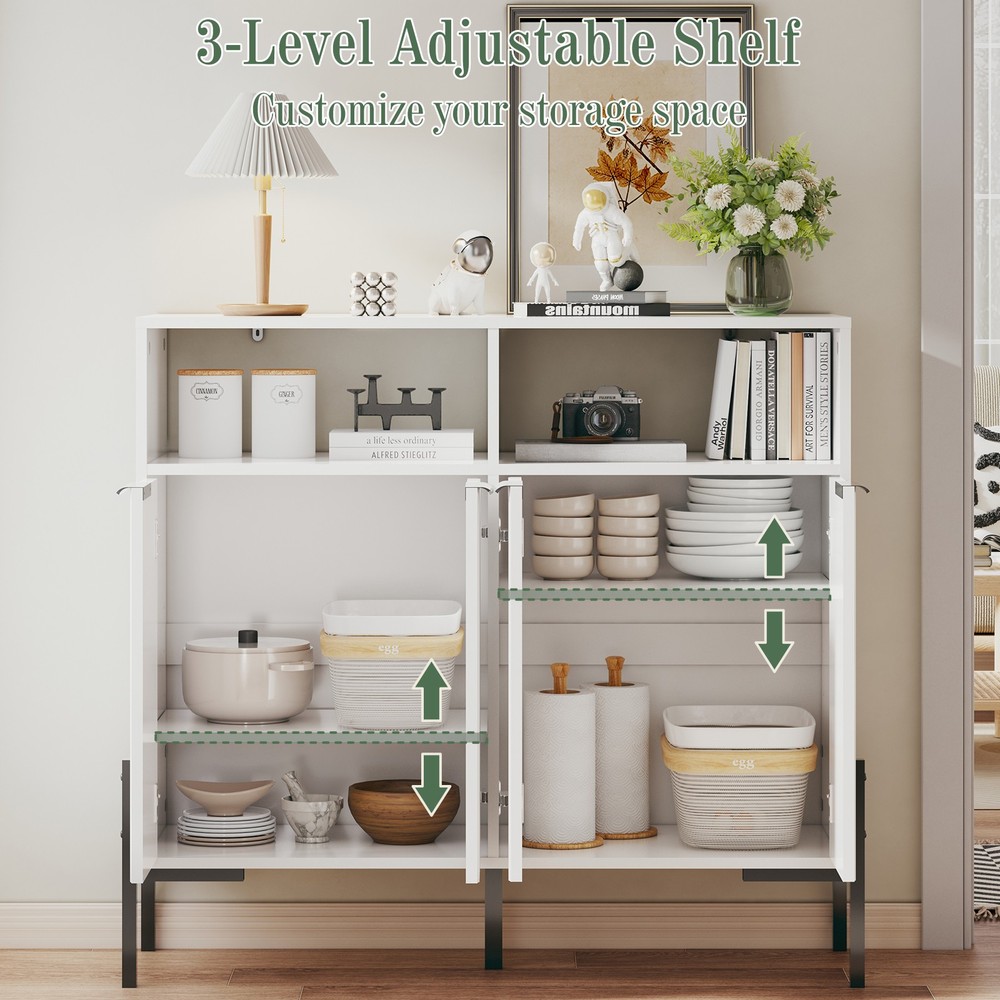 Sideboard Buffet Cabinet with Storage Drawers Adjustable Shelves for Entryway