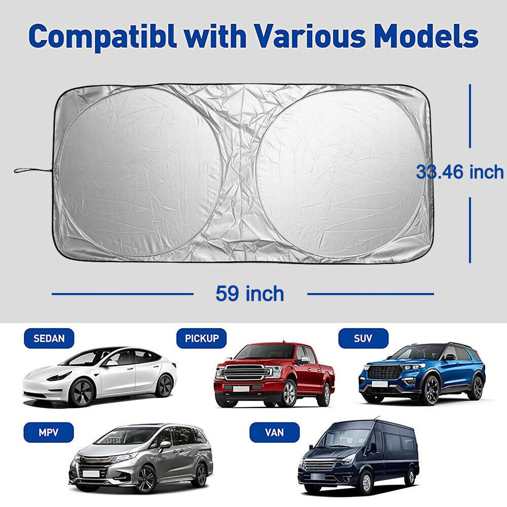 Foldable Car Windshield Sun Shade Cover Auto Front Rear Window UV Block Visor