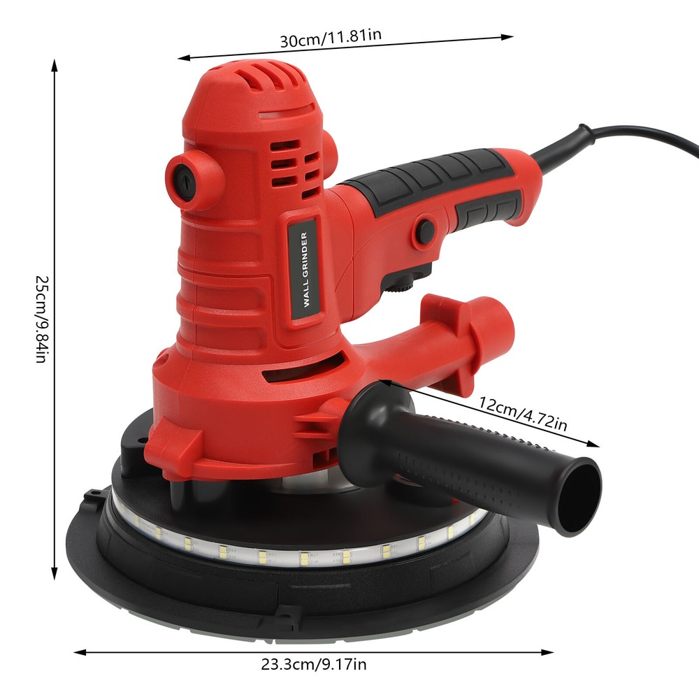 1200W Electric Drywall Sander Auto Vacuum & LED Variable Speed Dry Wall Sanding