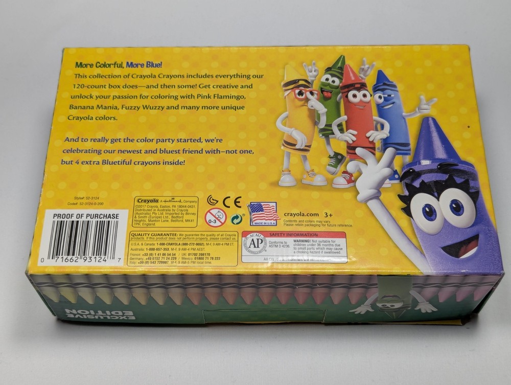 Crayola Crayons Exclusive Edition Box Introducing Bluetiful 120 Crayons New
