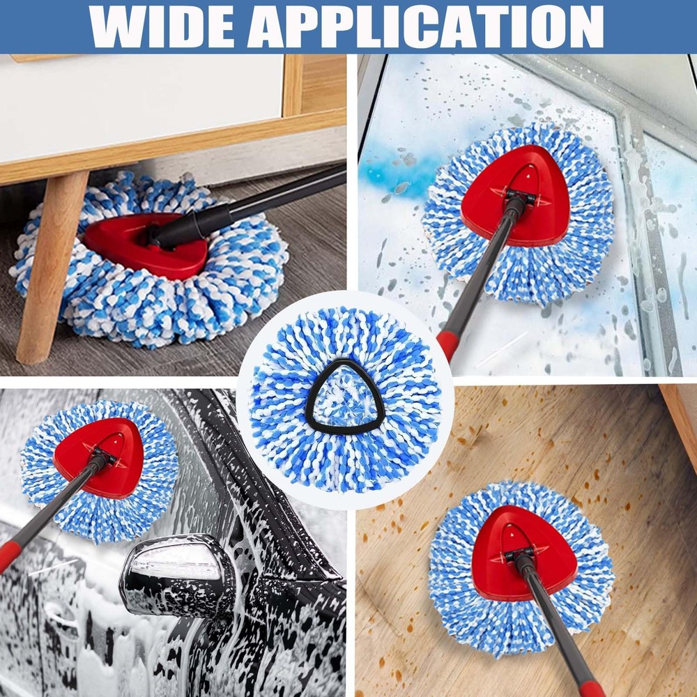 4 Pk Spin Mop Head Ocedar Rinse Clean 2 Tank System Microfiber Replacement Heads