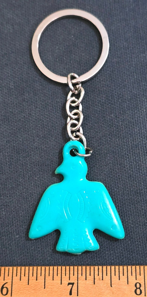Older Plastic Bluebird Keychain Keyring