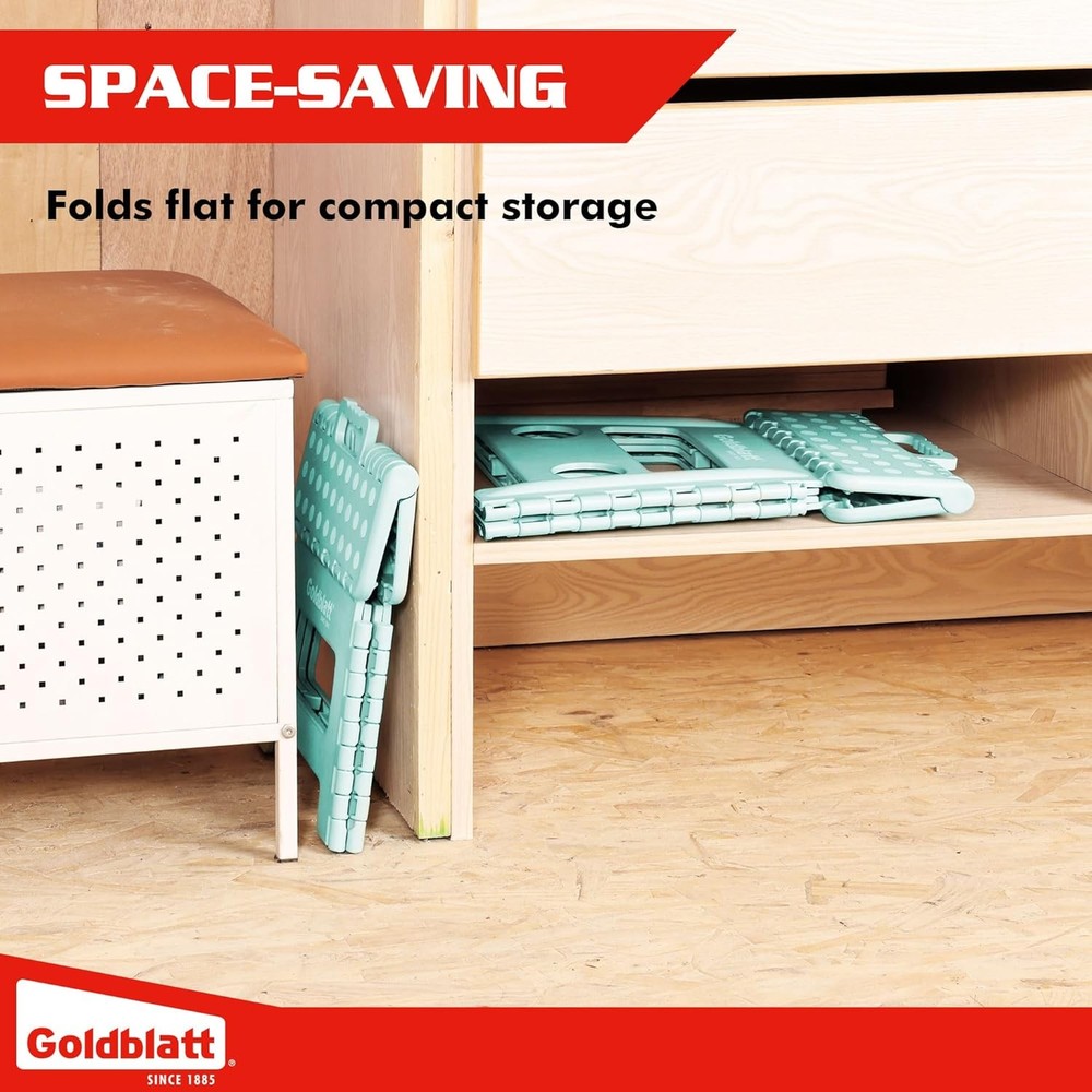 Goldblatt 8.5" Heavy-Duty Folding Step Stool Lightweight Plastic Portable Stools