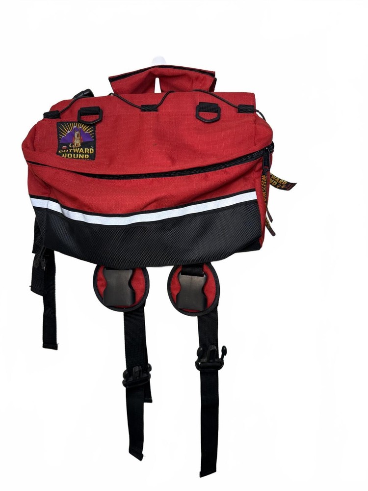 Howard Round Red and Black Dog Backpack