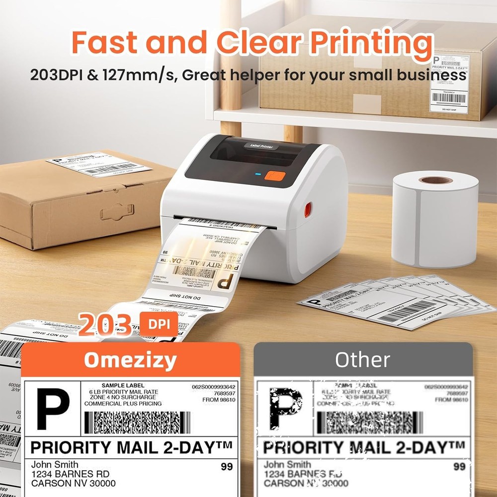 Phomemo D450BT 4x6 Wireless Shipping Label Printer with 500pcs labels