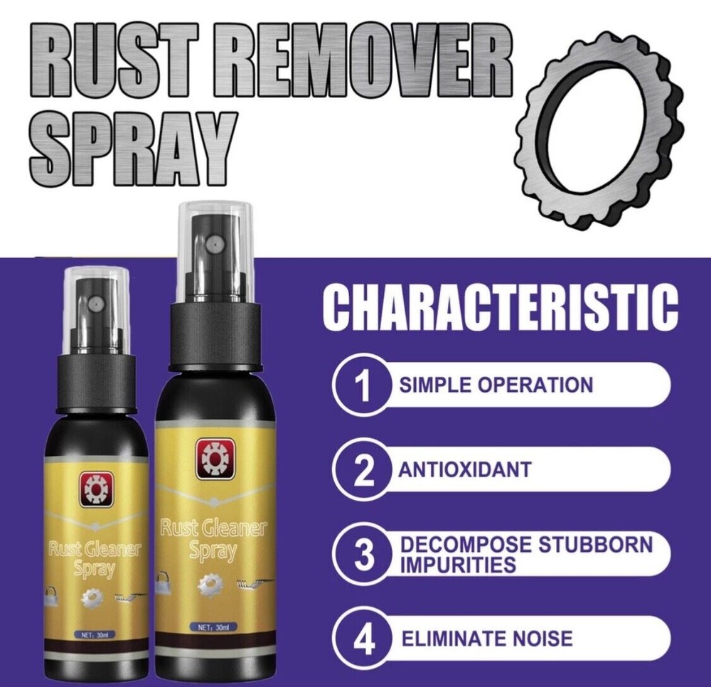 2× Car Rust Remover Maintenance Spray Multi-Use Cleaner Auto Cleaning Tool USA