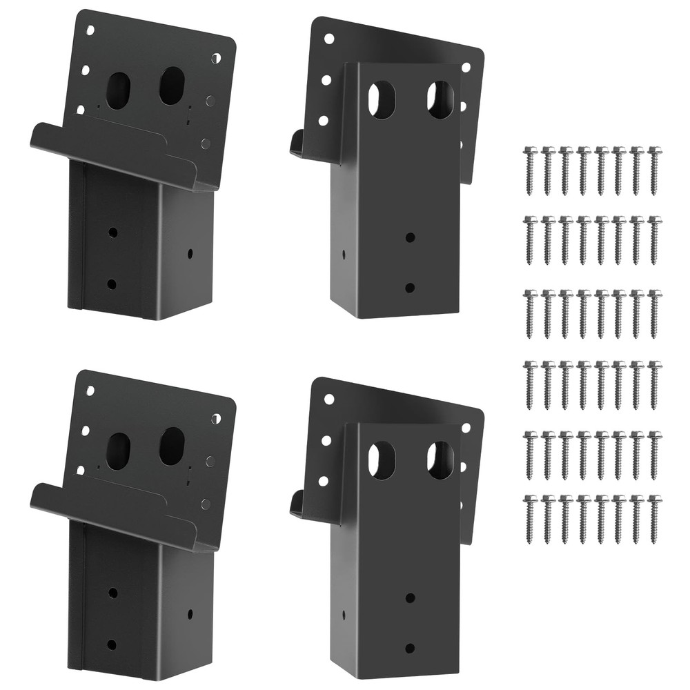 4 Pcs Black Deer Stand Brackets,Outdoor 4"x 4" Compound Angle Brackets