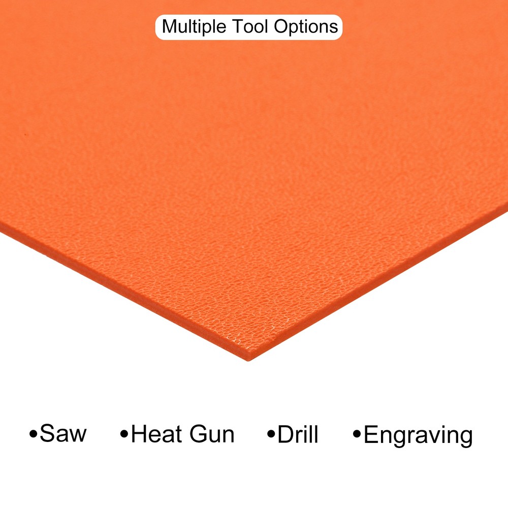 ABS Plastic Sheet 8x12",Flexible Sheets 1/12" Thick Leather Texture Orange 2Pcs