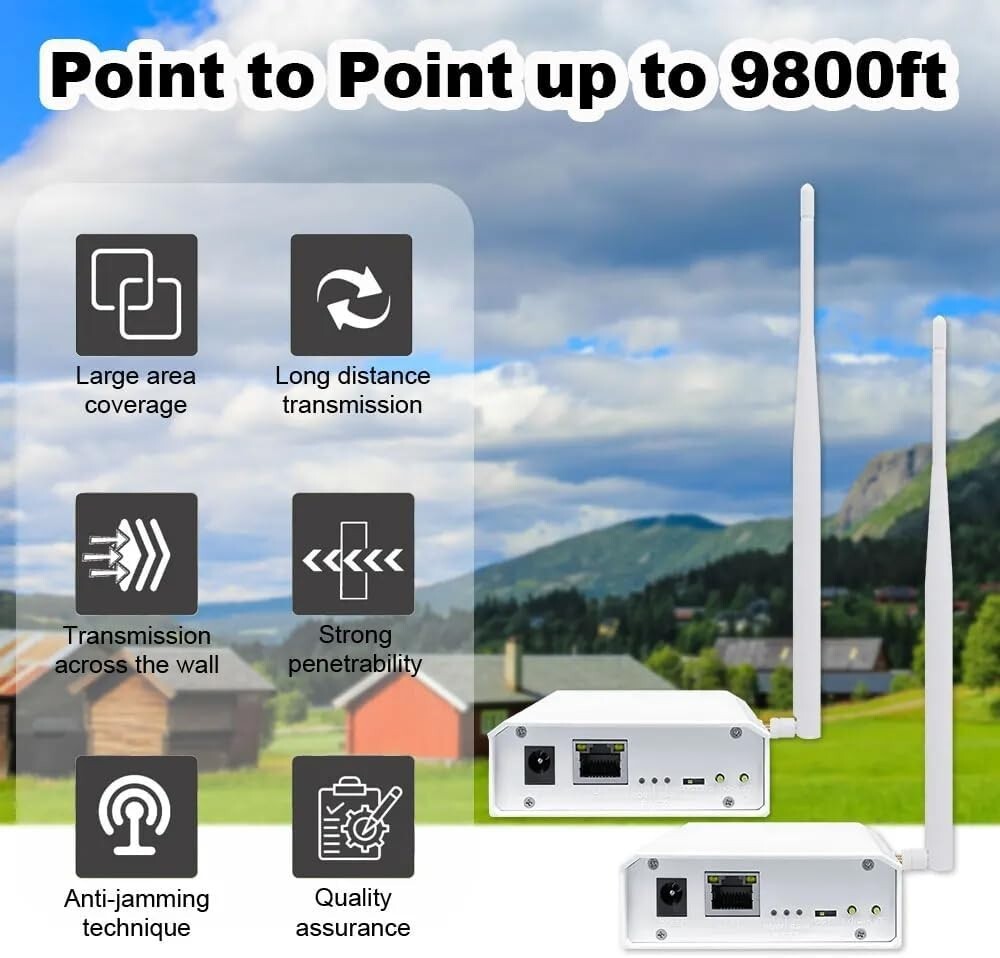 WiFi Halow Wireless Bridge Enhanced Version for 3km Long Distance Transmission