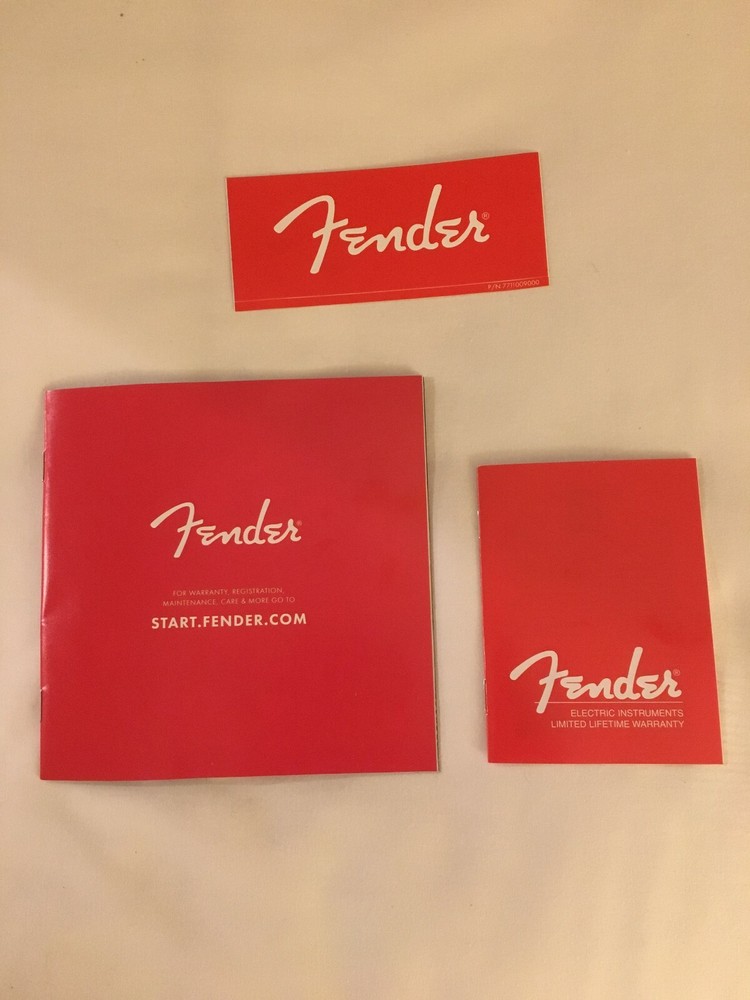 (A50) FENDER CASE CANDY ~ BASIC GUITAR PACK ~ MANUALS AND STICKER ~ 2016+