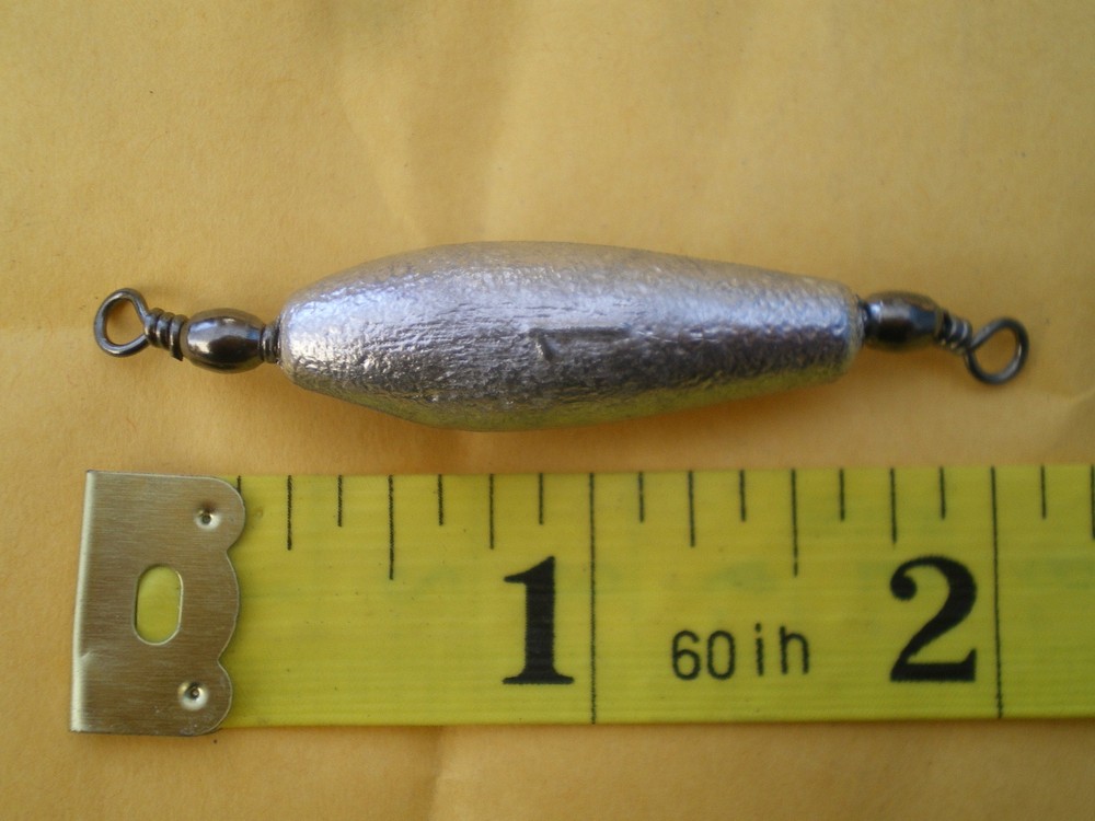 100 PCS. TROLLING SINKER W/#7 BLACK BARREL SWIVEL, 1 OZ.