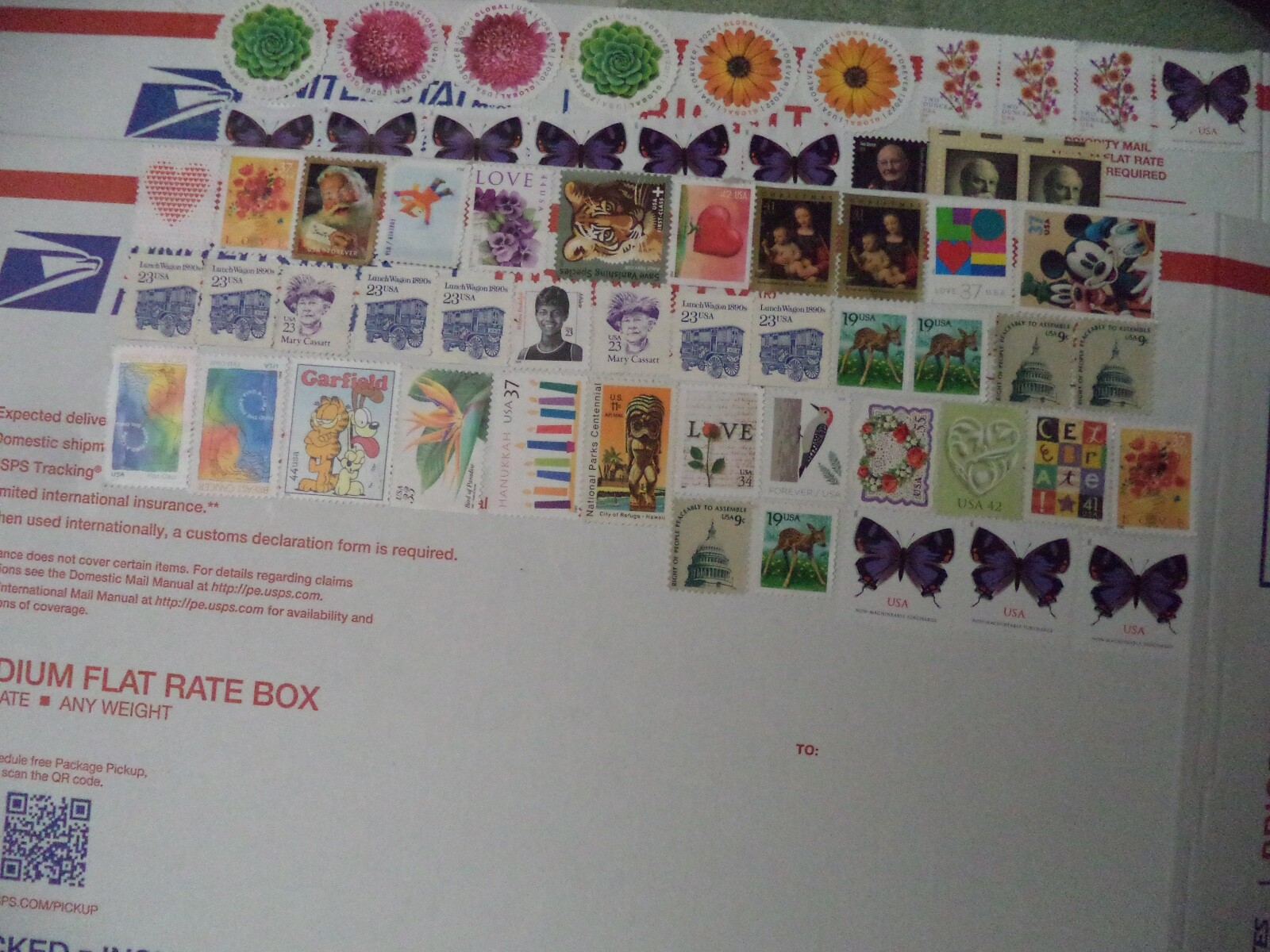 100 GENUINE FOREVER $73 US POSTAGE STAMPS NOT USED AS INTENDED PURPOSE ON PAPER