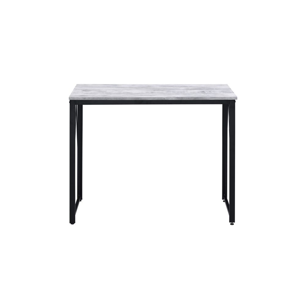 Minimalist Writing Table - Durable Metal Base - Particle Board Top - Compact