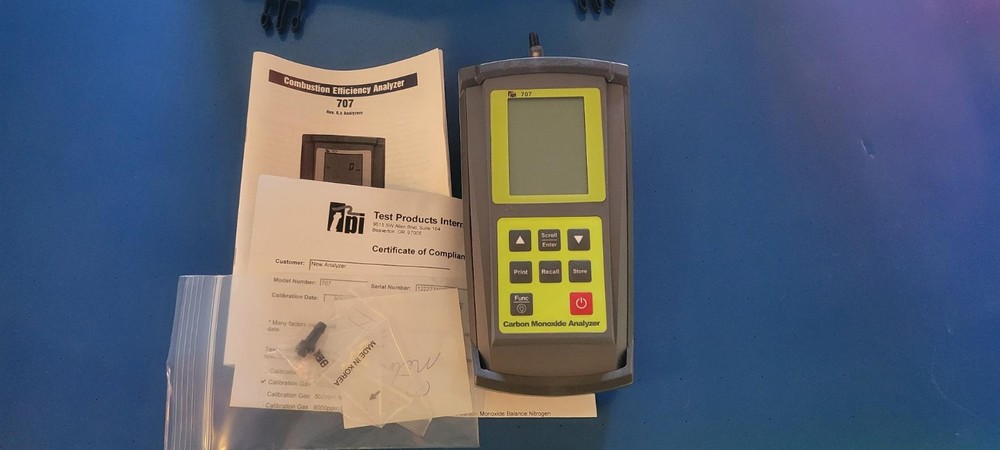 TPI 707 Carbon Monoxide Analyzer Tool With Case - Combustion Efficiency