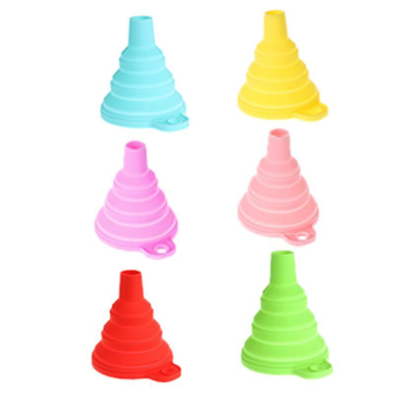 Silicone Collapsible Funnel Set of 4 Pack Multiuse Foldable Portable for Kitchen