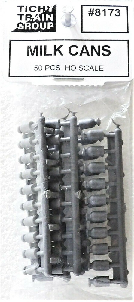 HO Scale Tichy Train Group 8173 Milk Cans (50) pcs