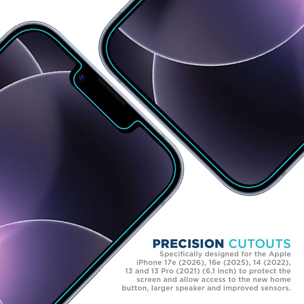 Tech Armor Plastic Film Screen Protector iPhone 17E, 16E,14, 13, 13 Pro -4Pack