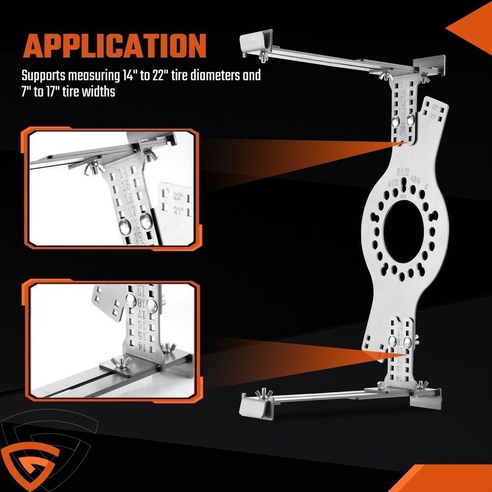 Wheel Fitment Simulator Tool 5-Lug Pattern New Silver 14"-20"
