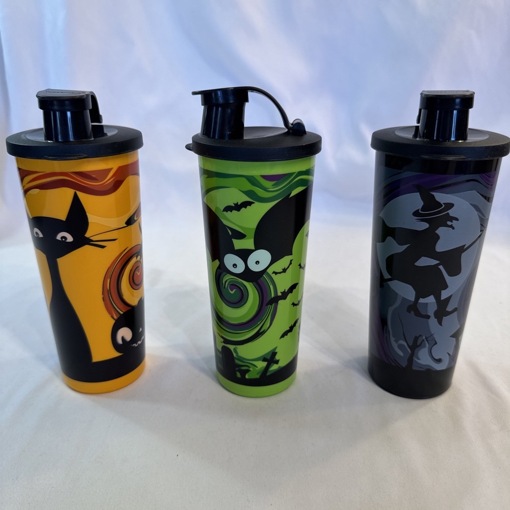 Tupperware Halloween Shaker Tumbler Set (3) – 16 oz – Mint Condition