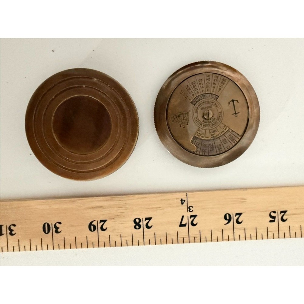 brass compass in leather case with inscription - Husband gift
