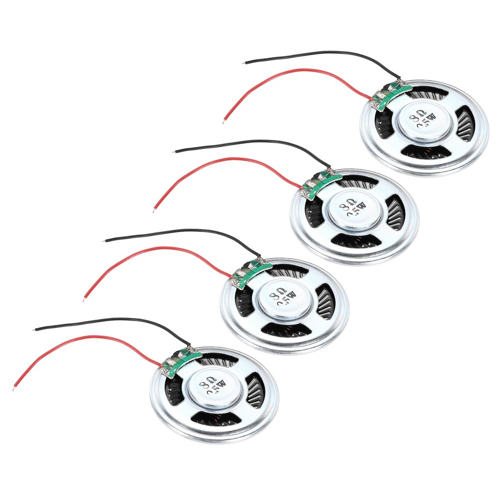 4 Pack 0.5W 8 Ohm Small Speakers Metal Shell Round Internal Micro Magnet Speaker