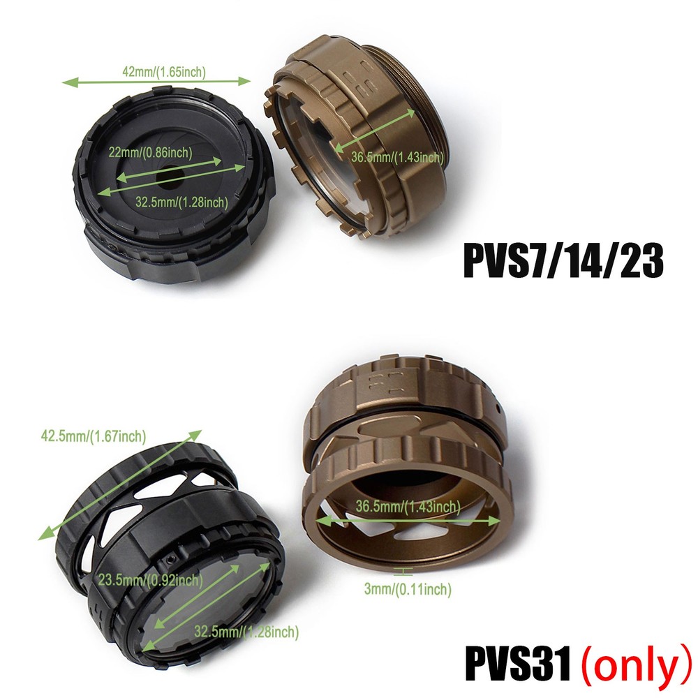 Adjustable NVG Objective Lens Scope Cover for PVS-14 PVS-31 Night Vision Device