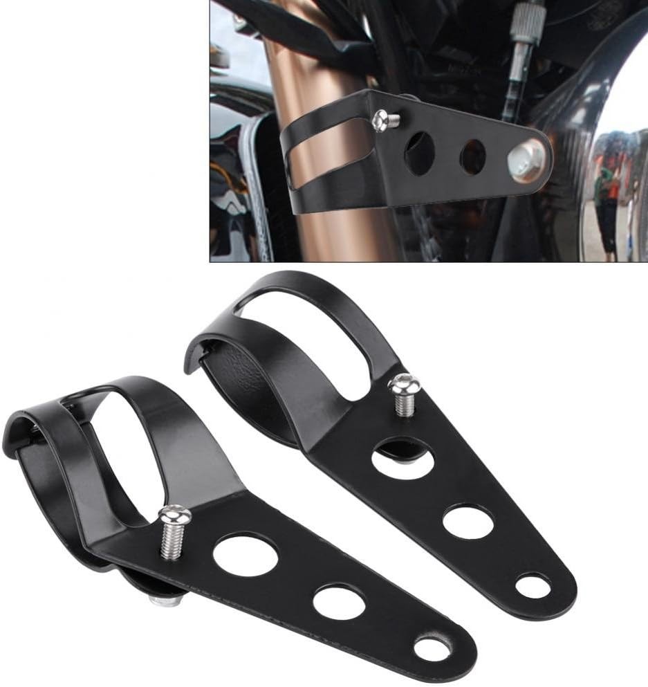 33-45mm Fork Headlight Mounting Bracket, Universal Motorcycle Headlight Black