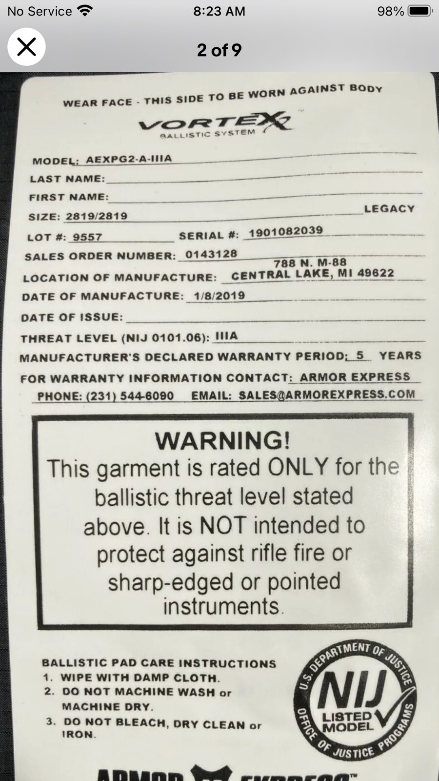 S M L Body Armor Inserts Plates Made With Kevlar Bulletproof Panels lllA 3A