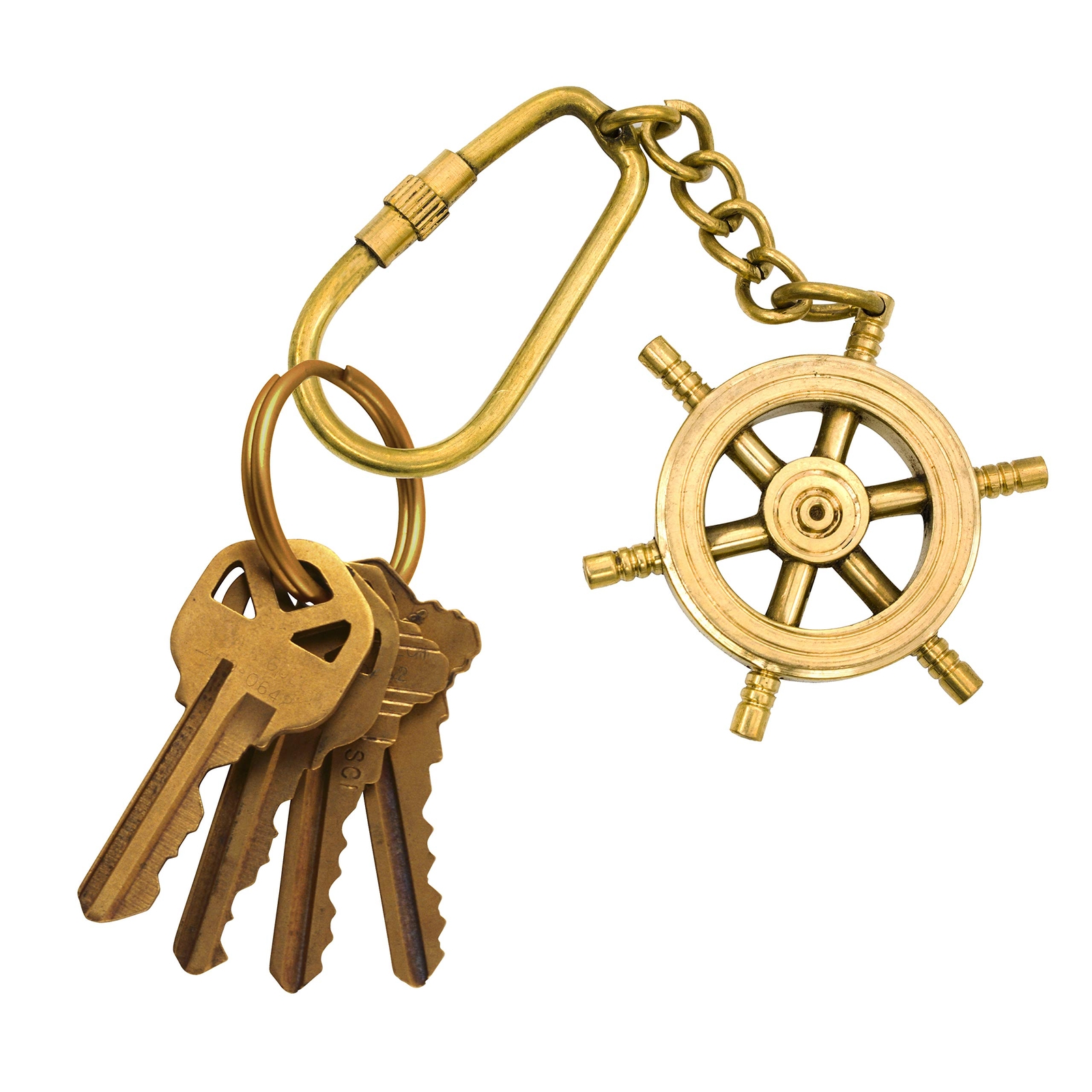 Keychain Brass Maritime Ship Navigation Wheel Nautical Accessory Christmas Gift