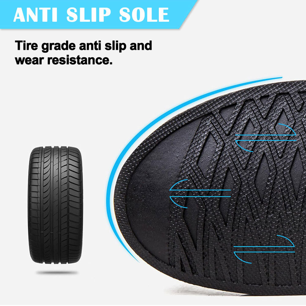 Reusable Rain Shoe Covers Waterproof Zipper Overshoes Boots Anti-Slip Protector