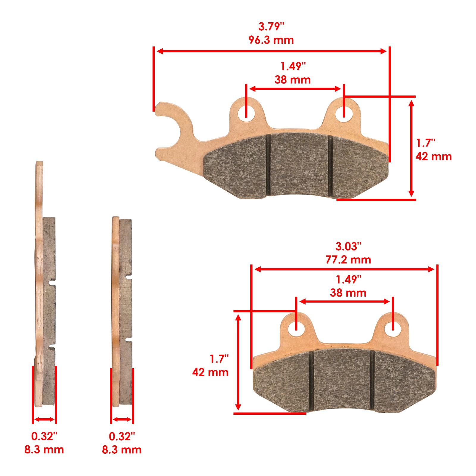 Brake Pads for Yamaha Raptor 700 YFM700 Front Rear Brakes 2006-2012