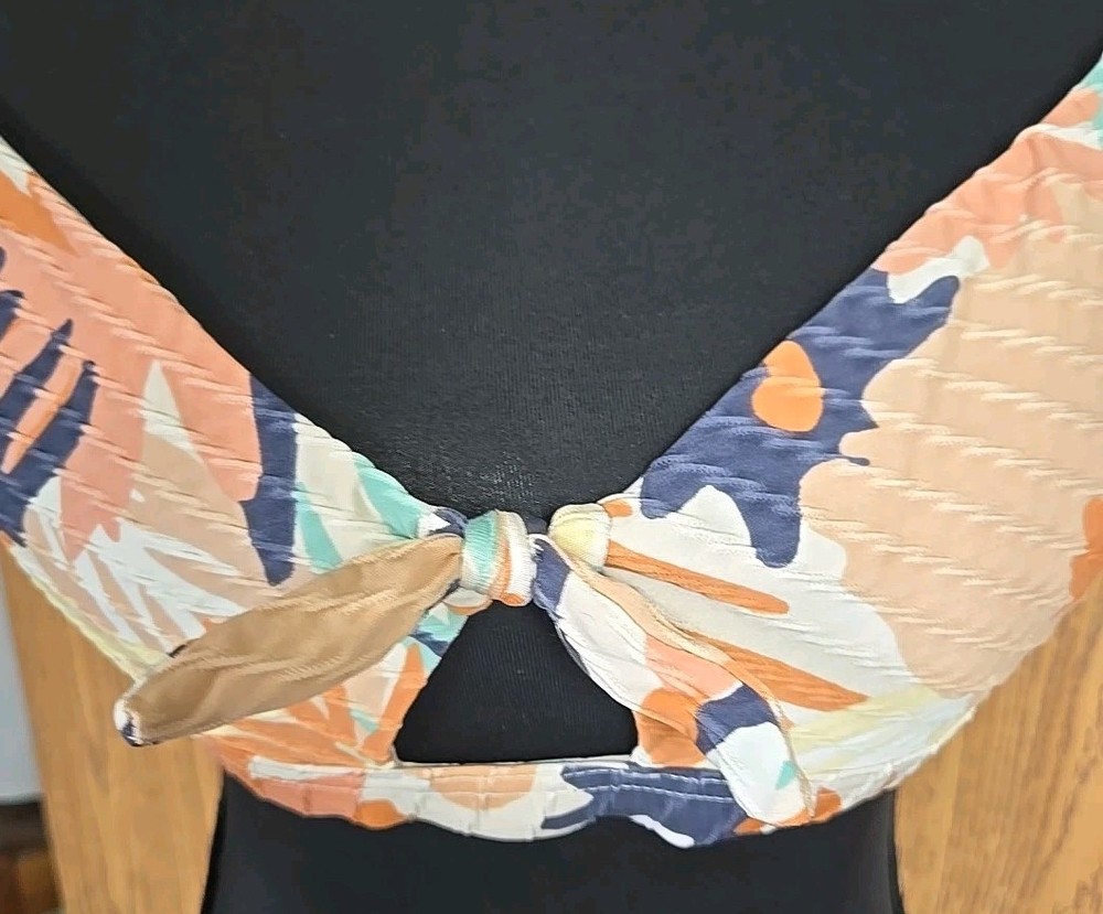 Roxy String Bikini Swim Bathing Suit Triangle Top Tie Large Juniors