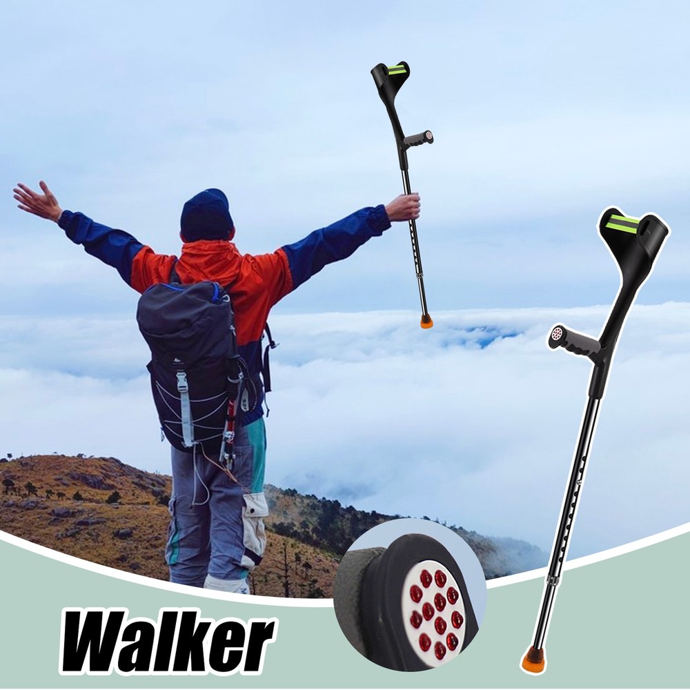 1PC Forearm Crutches Lightweight Foldable Forearm Crutch Comfortable Grip