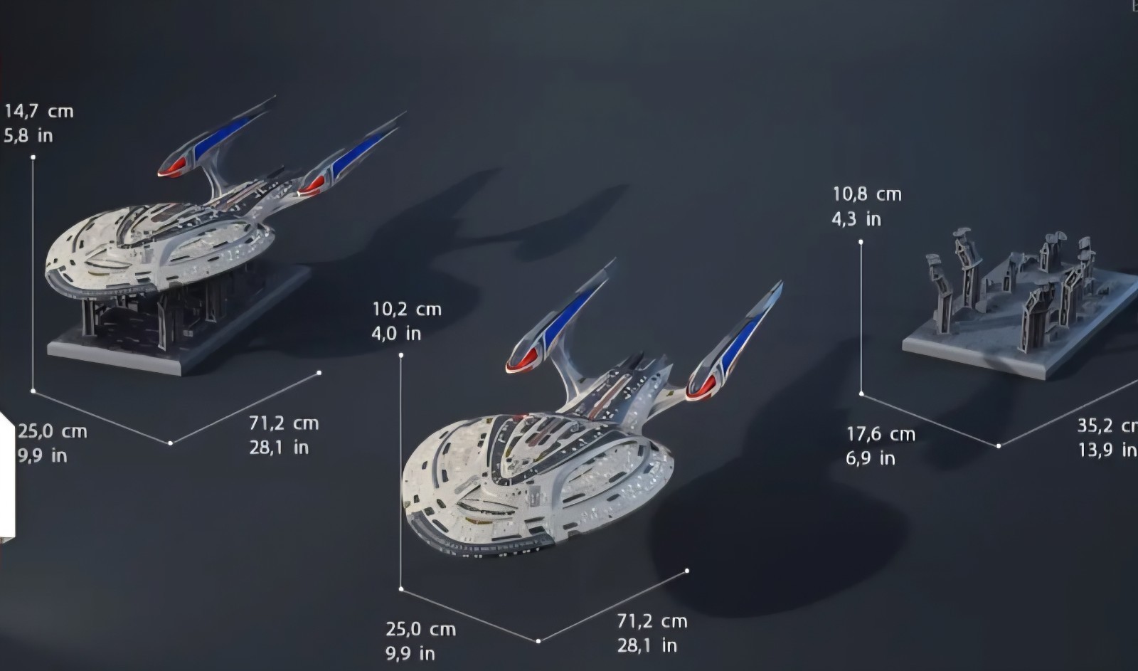 Star Trek Uss Enterprise Ncc 1701- F Odyssey Class Ship 1/1400 Custom 3d Kit 28"
