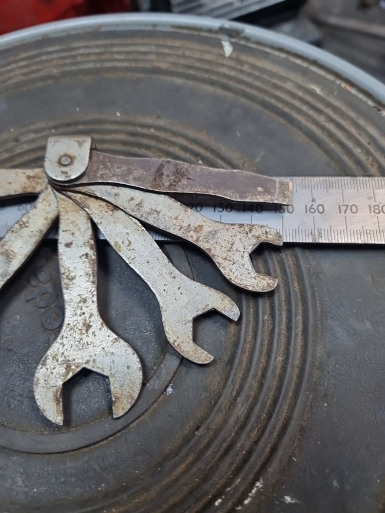 Vintage cycle Multi Tool Spanner, Screwdriver Tyre Lever Tools British made