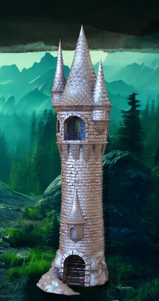 Fantasy Tower Dice Tower Removable Spire Dice Roller DnD RPG Gift