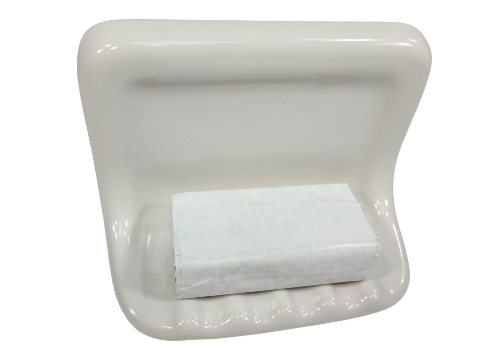 Vintage White Ceramic Soap Dish Shower Tray Holder Mid Century Modern Retro