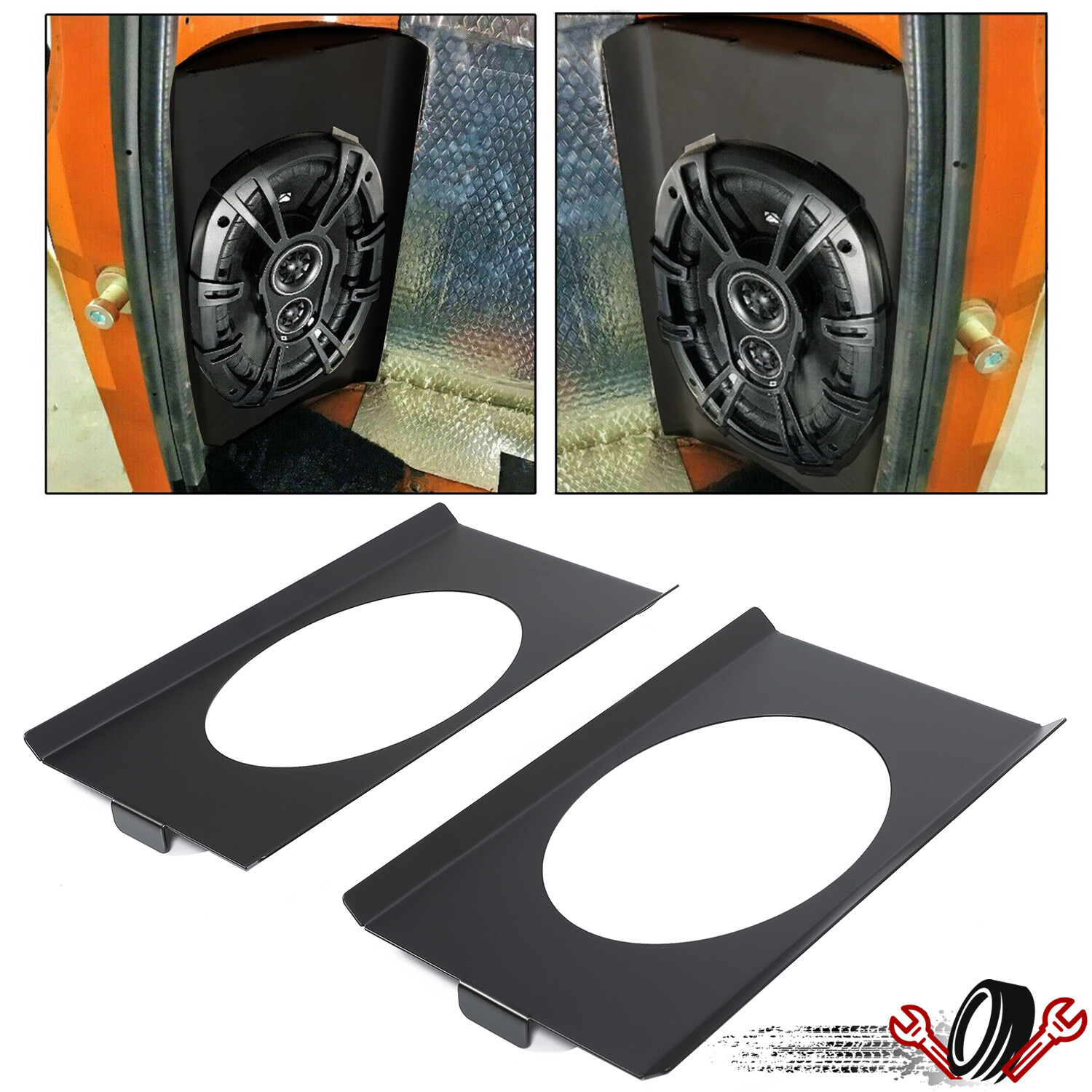 Behind Seat Cab Corner 6"×9" Speaker Mounting Brackets Pair FOR 73-87 Chevy C10