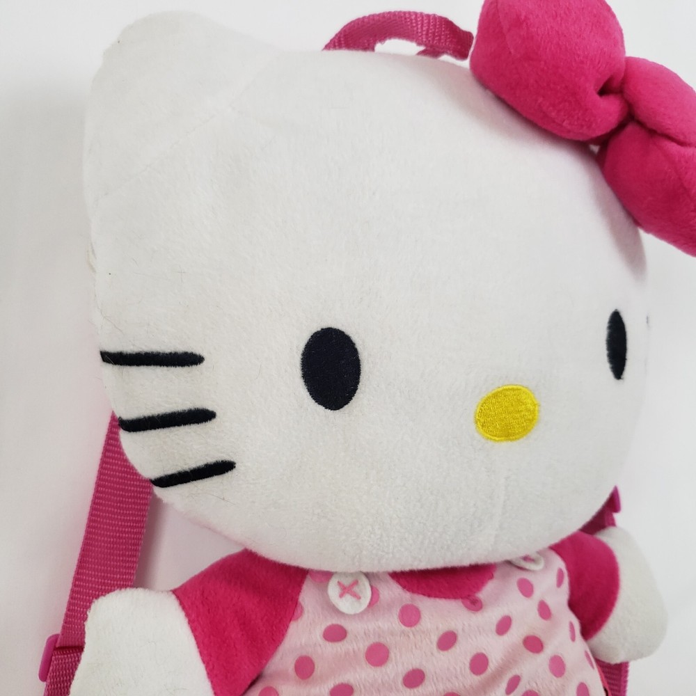 Sanrio Hello Kitty 14" Soft Plush Doll Backpack Large Zipper Pocket Adjustable