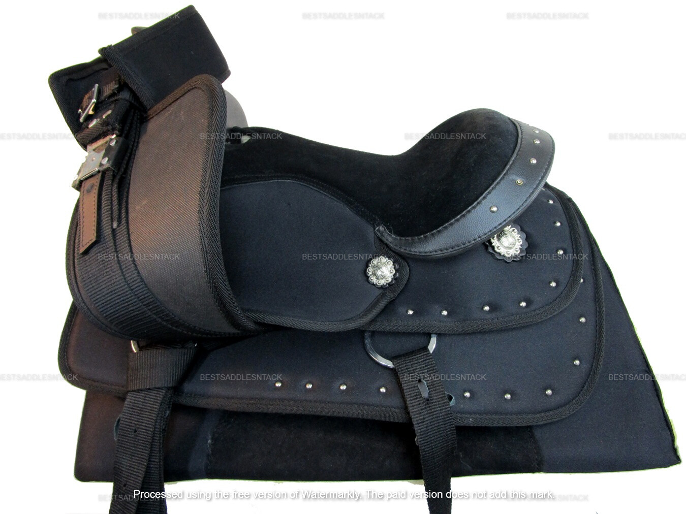 KIDS WESTERN SYNTHETIC SADDLE YOUTH BARREL RACING PLEASURE USED TACK 12 13 14