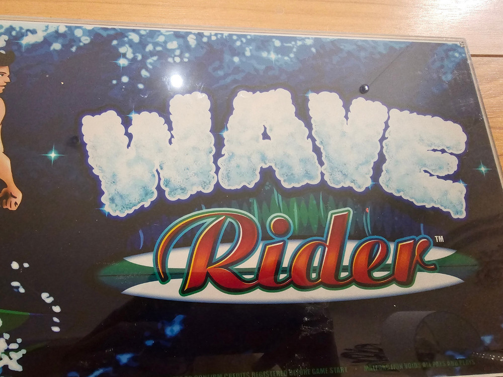 Aristocrat Casino Slot Machine Topper Wave Rider Plastic Plexiglass Insert EUC