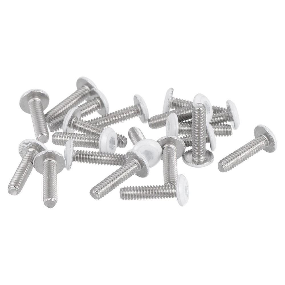 20 Pcs M2-0.4 x 8mm Button Head Hex Socket Head Screws, White