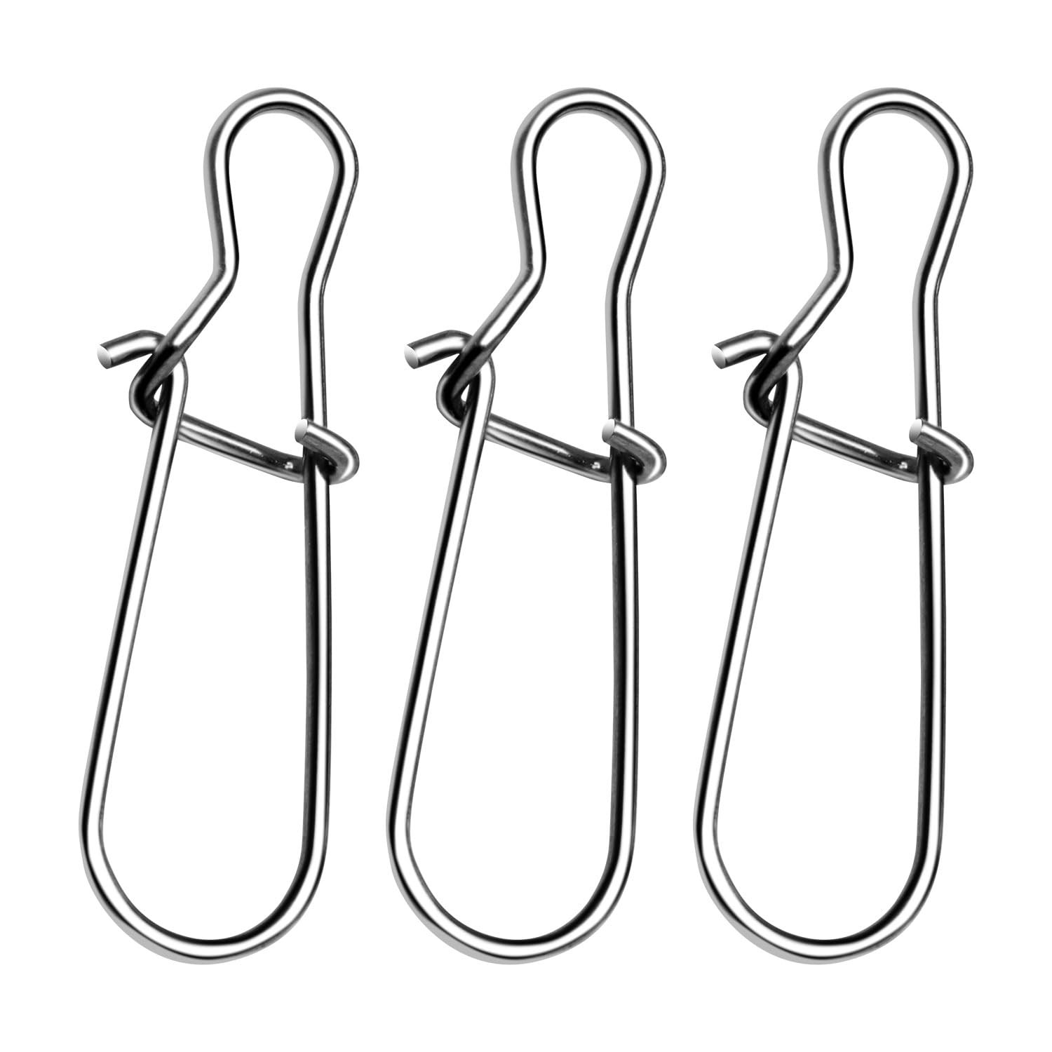 DunkTeam 100PCS Stainless Steel Duo Lock Snap Clip Swivel Lure #2-35lb-100PCS