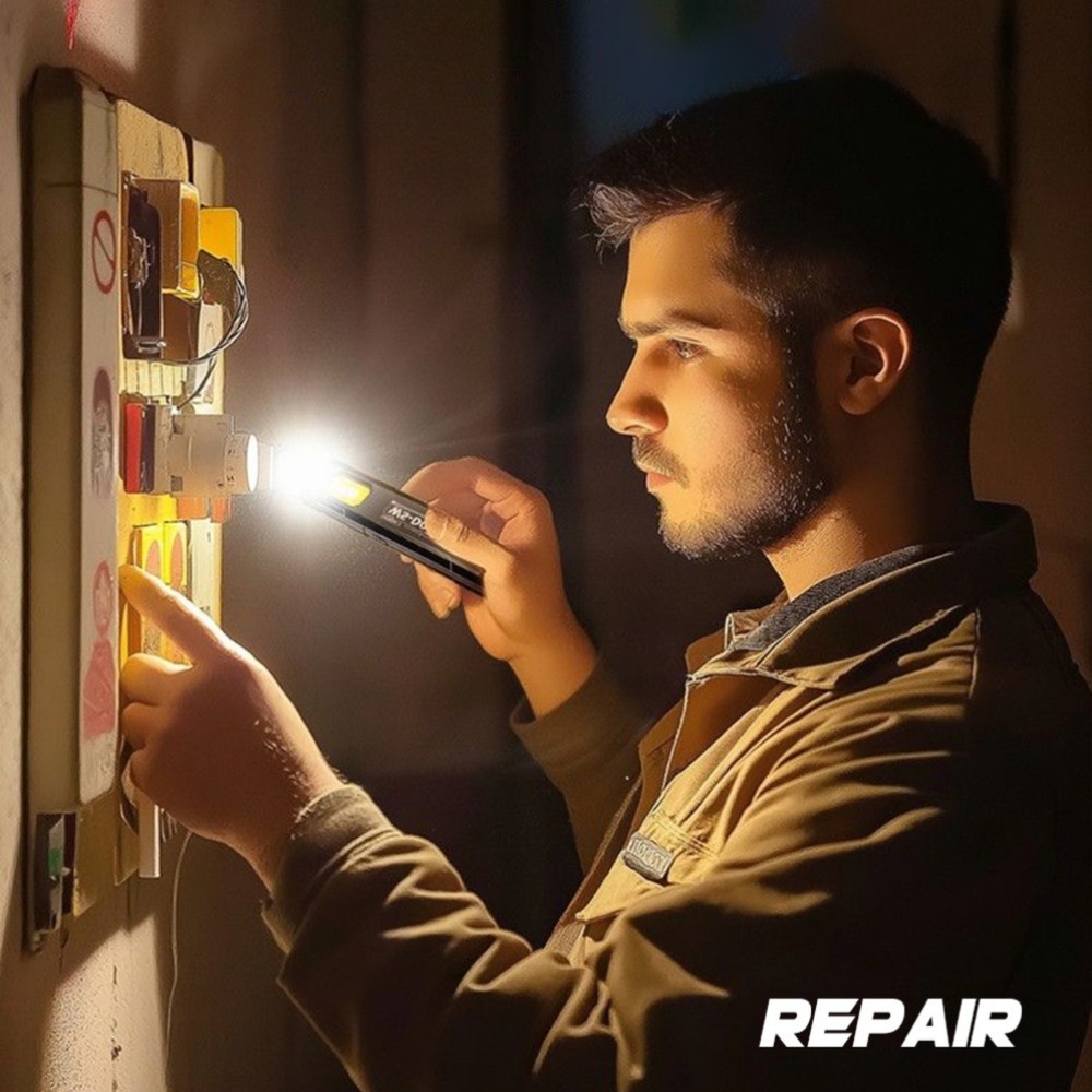 4pcs Mini Thin Flashlight with Pen Clip USB Rechargeable COB Repair Work Light