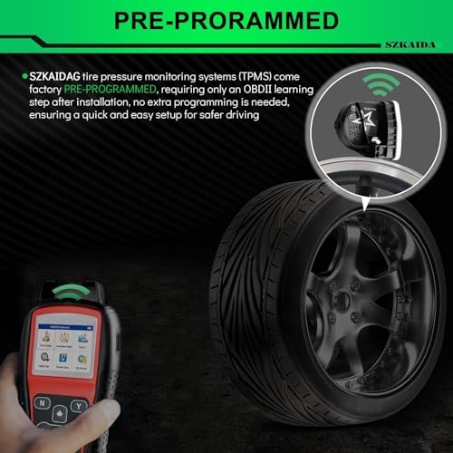 Tire Pressure Sensor 315MHz TPMS Sensor Snap-in 4Pcs Replacement for:-Chevy |