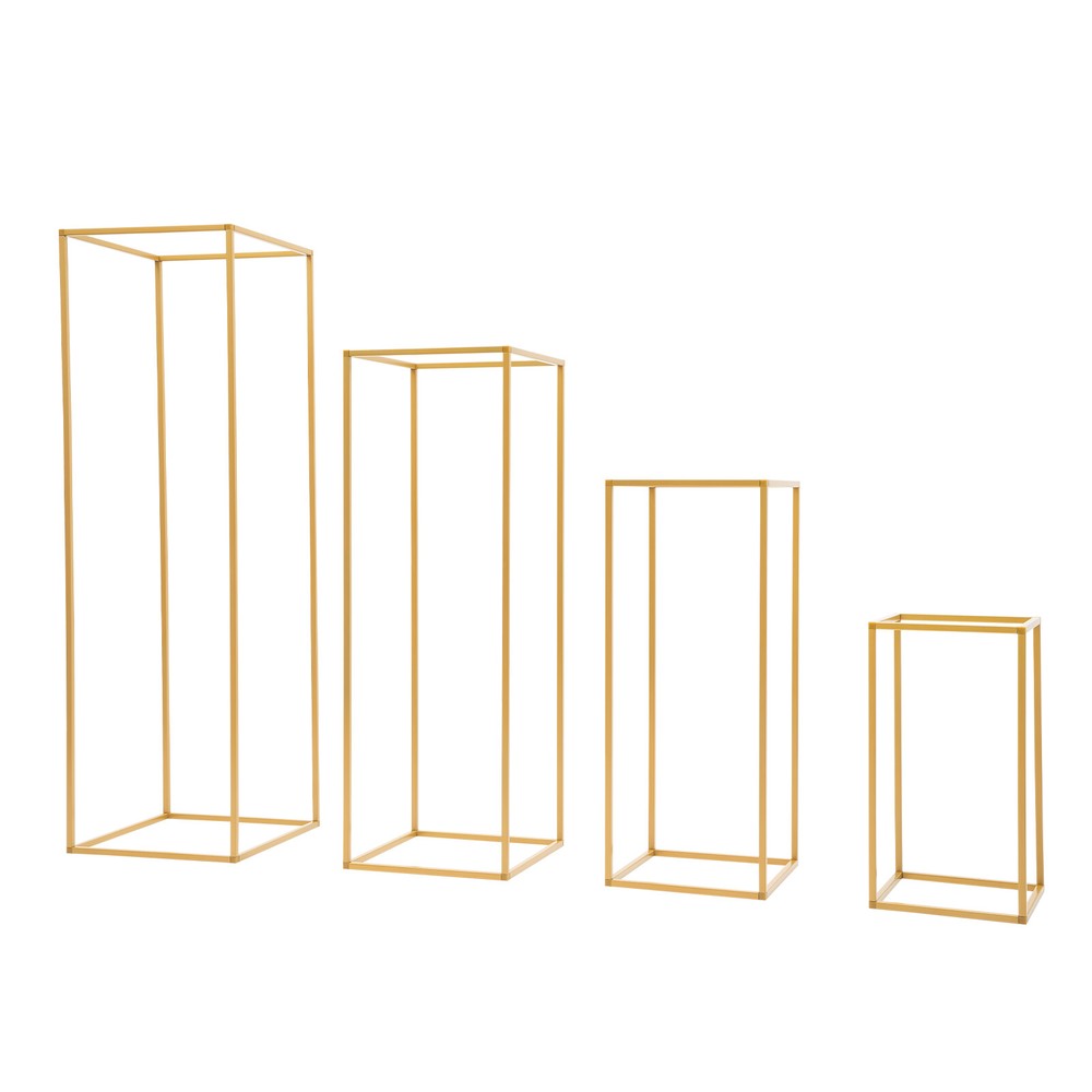 Gold Metal Flower Stand Rectangular Rack For Wedding Table Centerpieces Decor 🔥